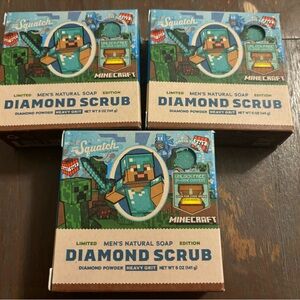 Dr. Squatch Minecraft Diamond Scrub Soap - lot of 3